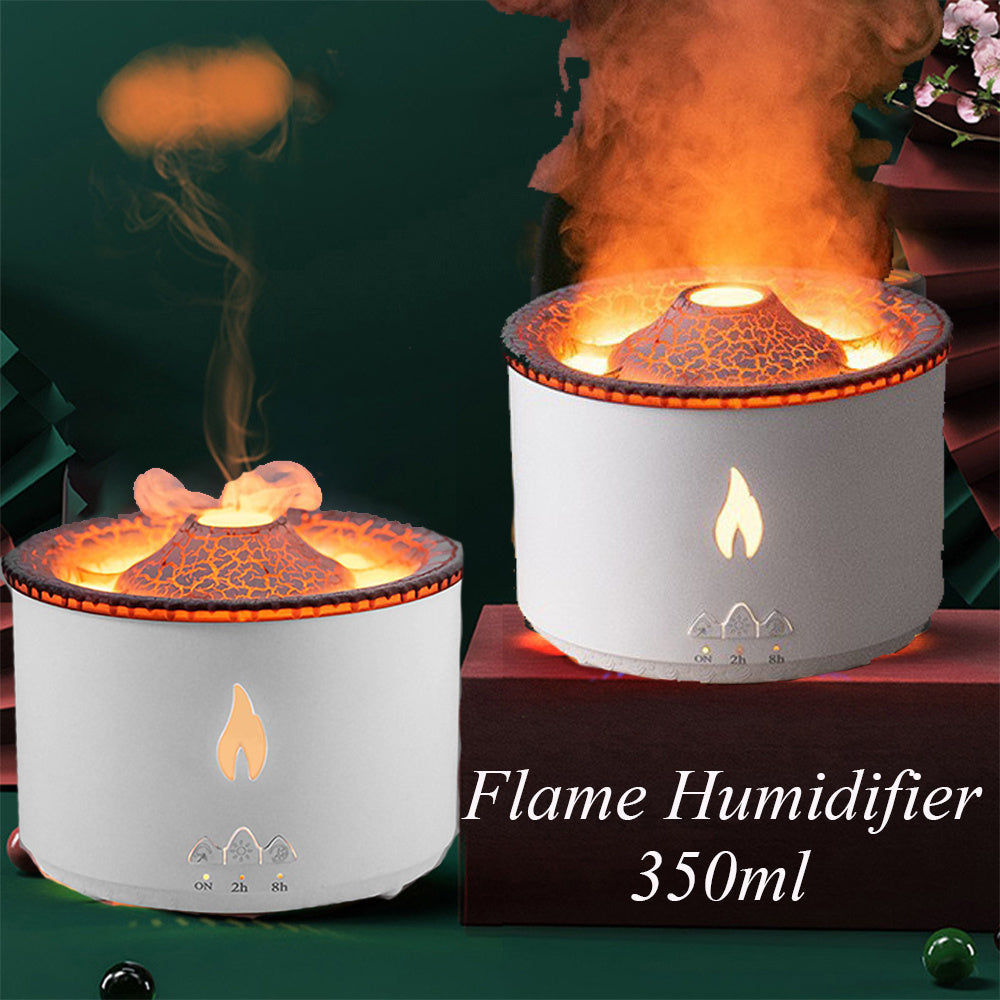 New Creative Ultrasonic Volcano Essential Oil Diffuser & Humidifier – Jellyfish Spray & Flame Aromatherapy Machine