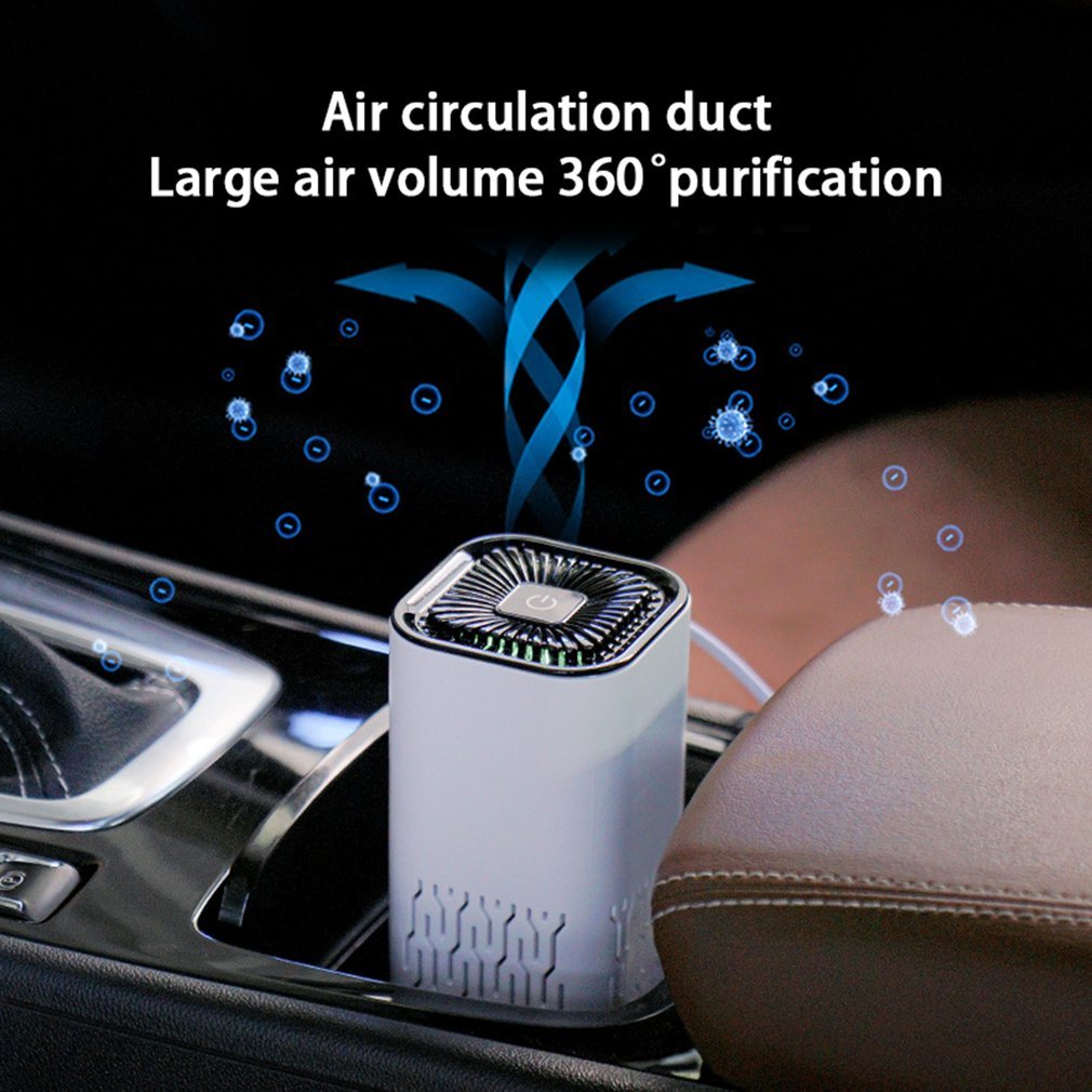 Portable Car Air Purifier with Negative Ion Generator - Eliminates Formaldehyde, Dust, Smoke, and Odors for Fresh Air in Home, Office, and Car