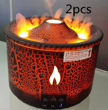 New Creative Ultrasonic Volcano Essential Oil Diffuser & Humidifier – Jellyfish Spray & Flame Aromatherapy Machine