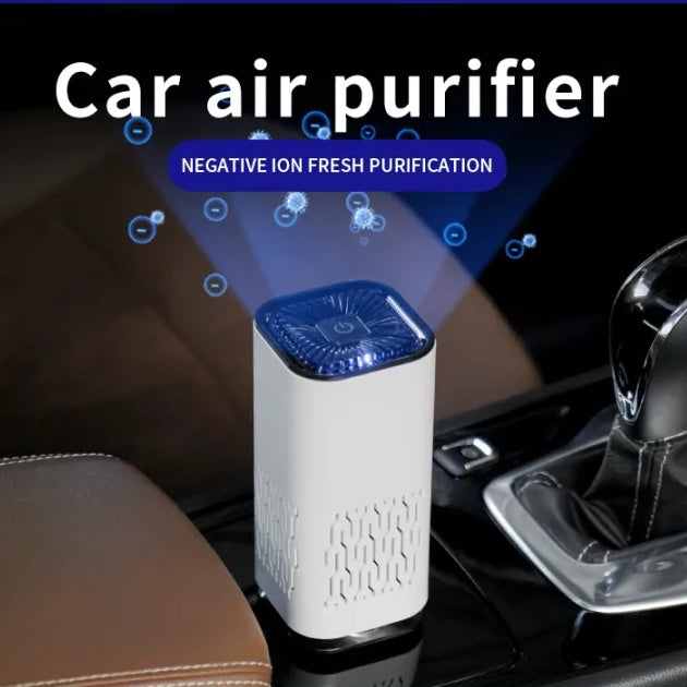 Portable Car Air Purifier with Negative Ion Generator - Eliminates Formaldehyde, Dust, Smoke, and Odors for Fresh Air in Home, Office, and Car