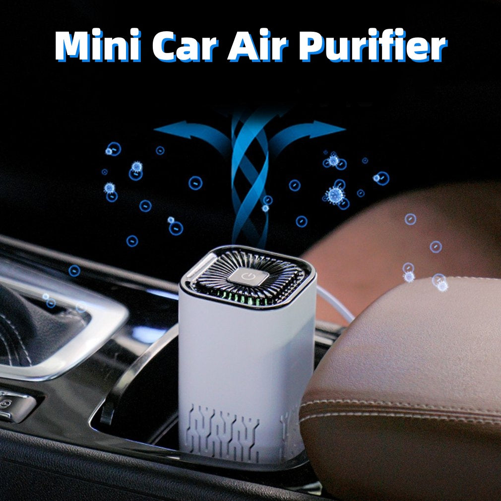 Portable Car Air Purifier with Negative Ion Generator - Eliminates Formaldehyde, Dust, Smoke, and Odors for Fresh Air in Home, Office, and Car